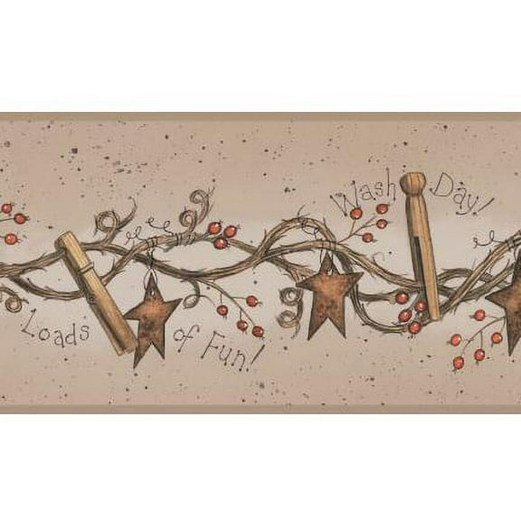 York Wallcoverings Welcome Home Wash Day 15' x 6'' Floral and Botanical Border Wallpaper