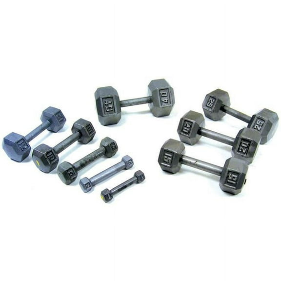 YorkBarbell 3475 60lbs Cast Iron Hex Dumbbell