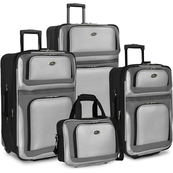 Yorker Lightweight Expandable Rolling Luggage, Gray, 4- Set - Walmart.com