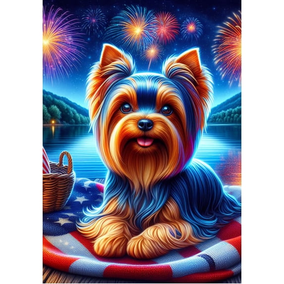 Yorkie - Best of Breed DCR July 4 Holiday Garden Flag