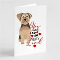 thumbnail image 1 of Yorkie Chocolate #2 so Loved Greeting Cards and Envelopes Pack of 8 7 in x 5 in, 1 of 3