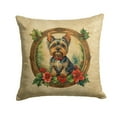 thumbnail image 1 of Yorkie Christmas Flowers Throw Pillow 14 in x 14 in, 1 of 1
