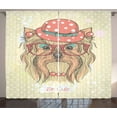 thumbnail image 1 of Ambesonne Yorkie Curtains 2 Panel Set, Be Puppy, 108" x 63", Pale Brown Coral, 1 of 3