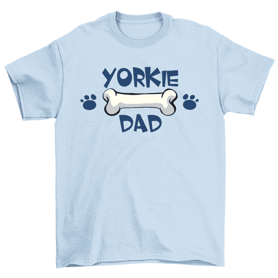 Yorkie Dad T-Shirt Terrier Dog Bone Puppy Paw Tee Men