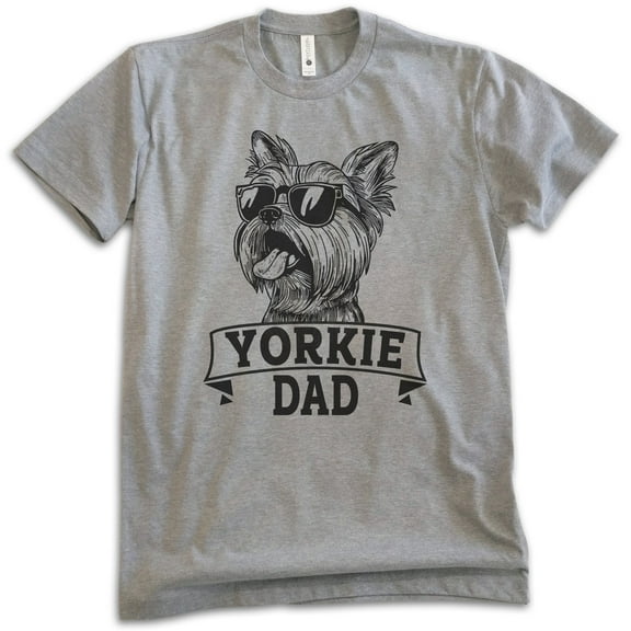 Yorkie Dad T-shirt, Unisex Men's Shirt, Yorkshire Terrier, Yorkie Owner, Best Dog Dad Gift, Dark Heather Gray, 4X-Large