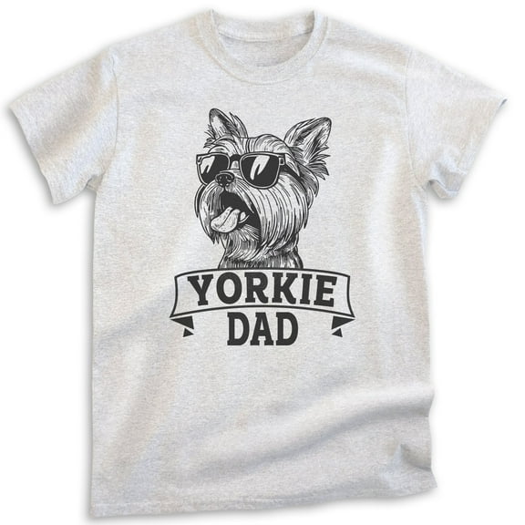 Yorkie Dad T-shirt, Unisex Men's Shirt, Yorkshire Terrier, Yorkie Owner, Best Dog Dad Gift, Heather Ash, X-Small