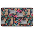 thumbnail image 1 of Yorkie Dog and Flower Florals Door Rugs,Washable Non Slip Door Mats Indoor,Decorative Door Mats,Entry Mat Indoor for Entrance,Bedroom,Kitchen,Bathroom,30"x17", 1 of 6