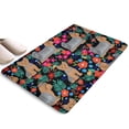thumbnail image 1 of Yorkie Dog and Flower Florals Flannel Non Slip Door Rugs,Washable Door Mats Indoor,Decorative Door Mats,Dirt-Resistant and Absorbent Doormat for Entrance,Bedroom,Kitchen,Bathroom,31.5x17in(80x43cm), 1 of 4