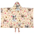 thumbnail image 1 of Yorkie Dog and Flower Florals Hooded Bath Towel，50"x30" for Ages 3 To 12 Kids, Quick Dry Lightweight Soft Microfiber Hood Beach Towel Cover Up for Kids, 1 of 7