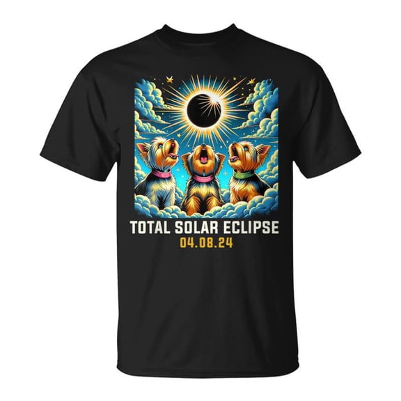 Yorkie Dog Howling At Solar Eclipse TShirt