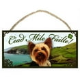 thumbnail image 1 of Yorkie Dog Irish Welcome Sign / Plaque featuring the art of Scott Rogers, 1 of 2