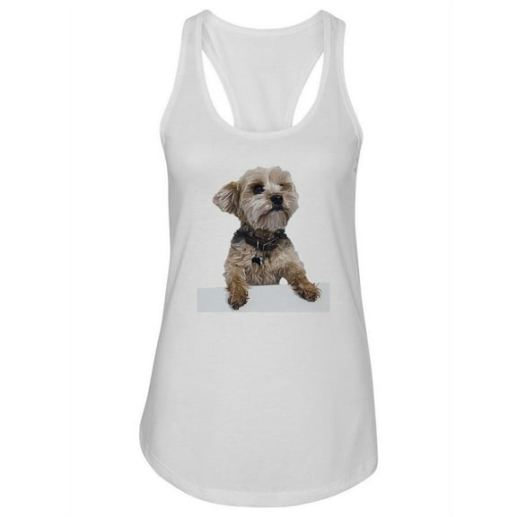 Yorkie Dog Leaning Racerback Tank Women -SPIdeals Designs, Female Large