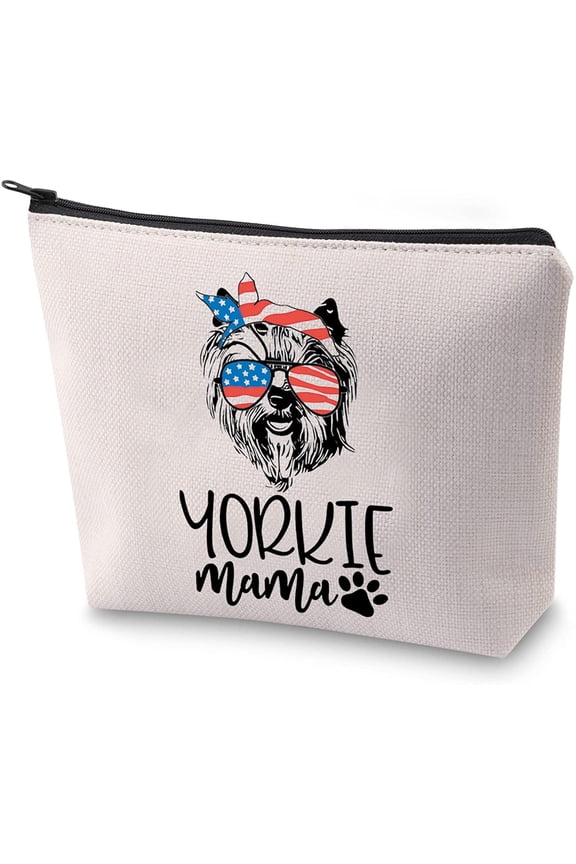 Yorkie Dog Owner Gift Funny Yorkie Mama Dog Lover Zipper Pouch Makeup Bag