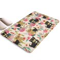 thumbnail image 1 of Yorkie Dog and Pioneer Flower Flannel Non Slip Door Rugs,Washable Door Mats Indoor,Decorative Door Mats,Dirt-Resistant and Absorbent Doormat for Entrance,Bedroom,Kitchen,Bathroom,31.5x17in(80x43cm), 1 of 4