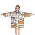 thumbnail image 1 of Yorkie Dog and Flower Florals Blanket Hoodies for Kids 6-13YR Oversize Wearable Blanket Hoodies for Boys Girls Teens, 1 of 7