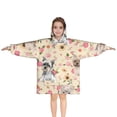 thumbnail image 1 of Yorkie Dog and Flower Florals Blanket Hoodies for Kids 6-13YR Oversize Wearable Blanket Hoodies for Boys Girls Teens, 1 of 7