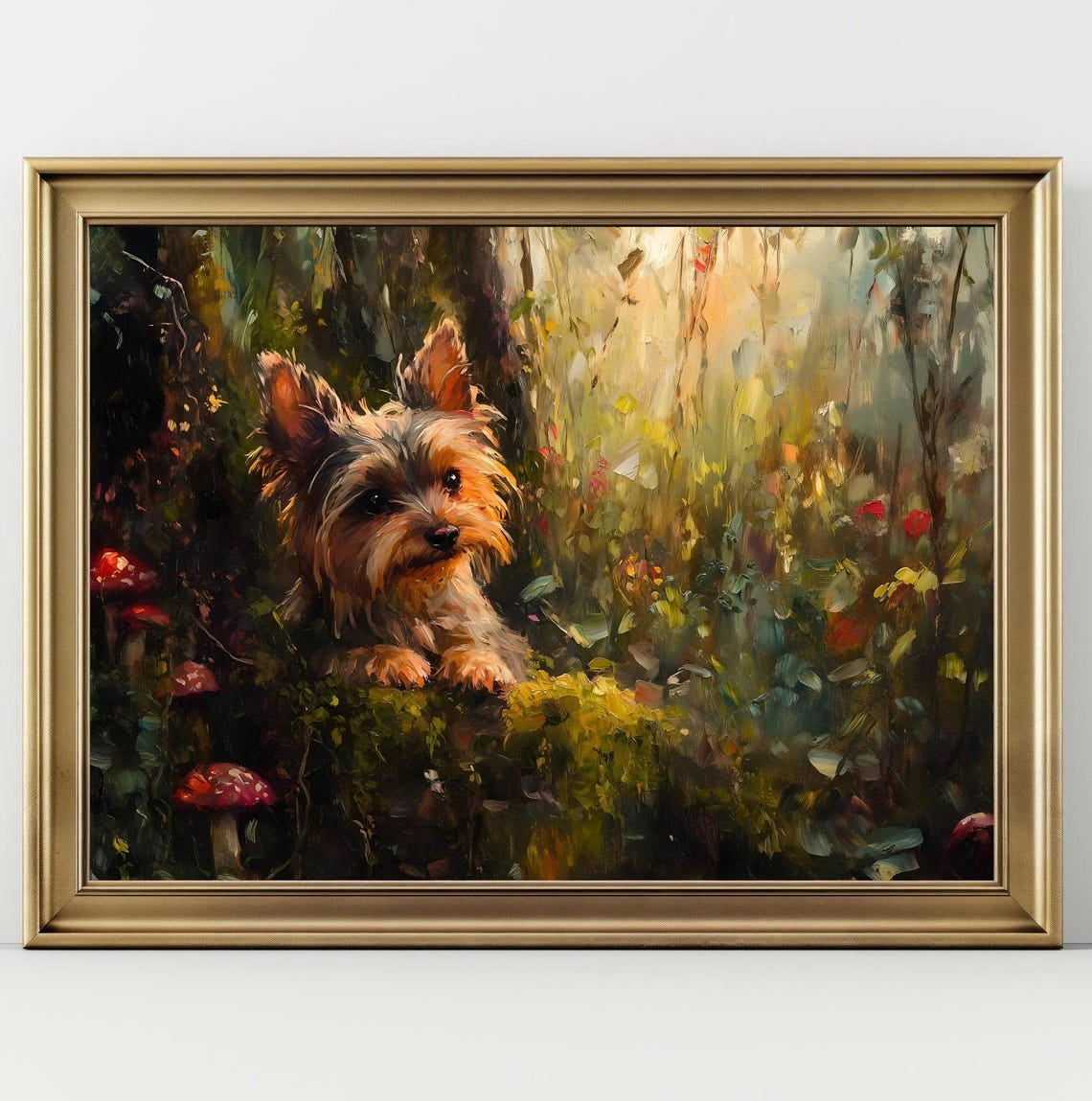 Yorkie Enchanted Forest Poster, Woodland Pet Wall Art - Walmart.com