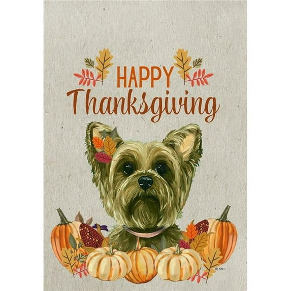 Yorkie - HHS Best of Breed Thanksgiving Garden Flag