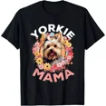 thumbnail image 1 of Yorkie Mama Cute Yorkshire Terrier Pup Lover Unisex T-shirt, up to size 5XL, 1 of 2