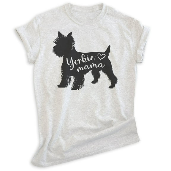 Yorkie Mama T-shirt, Unisex Women's Shirt, Yorkshire Terrier, Yorkie Owner, Best Dog Mama Gift, Heather Ash, Medium