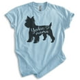 thumbnail image 1 of Yorkie Mama T-shirt, Unisex Women's Shirt, Yorkshire Terrier, Yorkie Owner, Best Dog Mama Gift, Heather Light Blue, Medium, 1 of 6