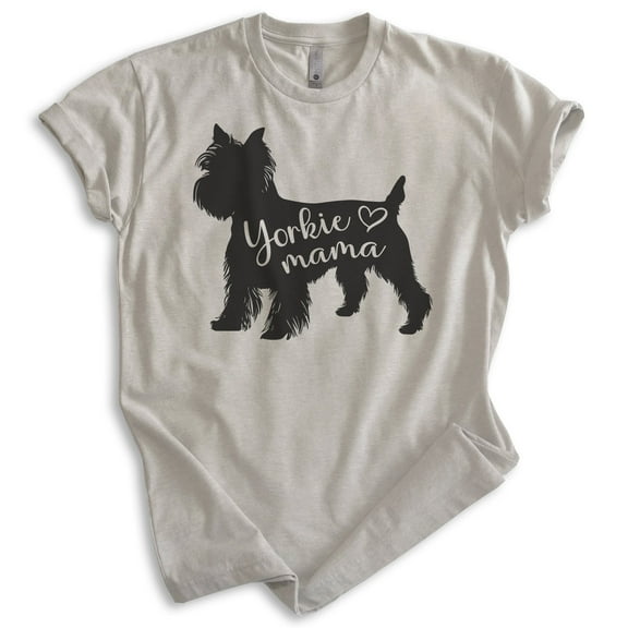 Yorkie Mama T-shirt, Unisex Women's Shirt, Yorkshire Terrier, Yorkie Owner, Best Dog Mama Gift, Light Silk Gray, Small