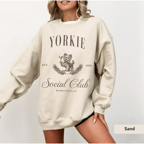 Yorkie Martini Social Club Sweatshirt, Yorkie Sweatshirt, Yorkie , Yorkshire Terrier, Yorkie Mom, Yorkie Lover, Dog Mom, Yorkie Shirt Tshirt All Size S-5XL