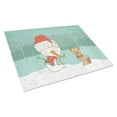 thumbnail image 1 of Yorkie Natural Ears Snowman Christmas Glass Cutting Board - Large, 1 of 1