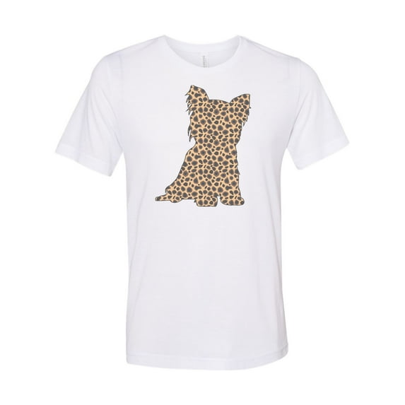 Yorkie Shirt, Yorkshire Shirt, Leopard Yorkie, Unisex Fit, Super Soft Shirt, Yorkie Gift, Yorkshire Owner, Sublimated Deisgn, Yorkie Lover, White, 2XL