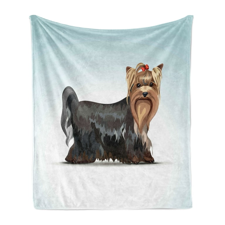 Yorkie throw blanket top
