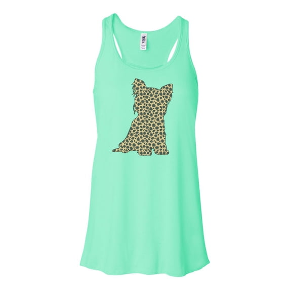 Yorkie Tank Top, Leopard Yorkshire, Racerback, Gift For Her, Leopard Tank, Yorkie Gift, Yorkie Owner, Yorkshire Lover, Workout Top, Gym Tank, Mint , EXTRA SMALL