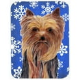 thumbnail image 1 of Yorkie Winter Snowflakes Holiday Glass Cutting Board - Large, 1 of 1