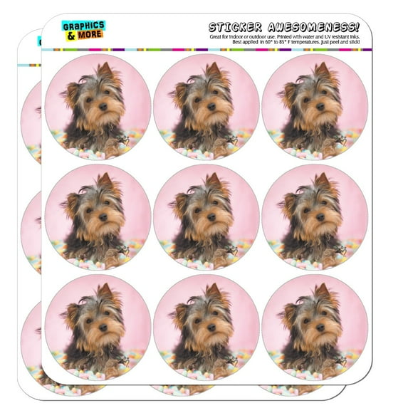 Yorkie Yorkshire Terrier Dog Candy Eggs Easter 2" Planner Calendar Scrapbooking Crafting Opaque Stickers