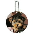 thumbnail image 1 of Yorkie Yorkshire Terrier Puppy Dog in Briefcase Trunk Suitcase Round Luggage ID Tag Card Suitcase Carry-On, 1 of 8
