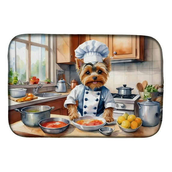 Yorkie Yorkshire Terrier The Chef Dish Drying Mat