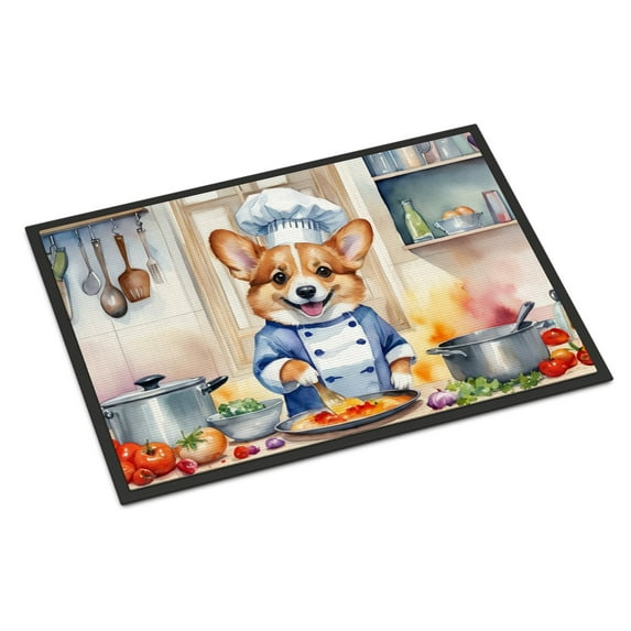 Corgi The Chef Doormat 36 in x 24 in