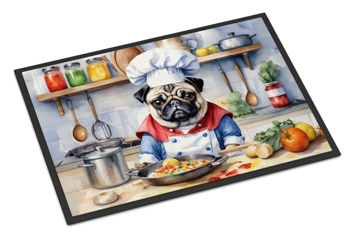 Pug The Chef Doormat 36 in x 24 in