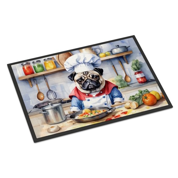 Pug The Chef Doormat 36 in x 24 in