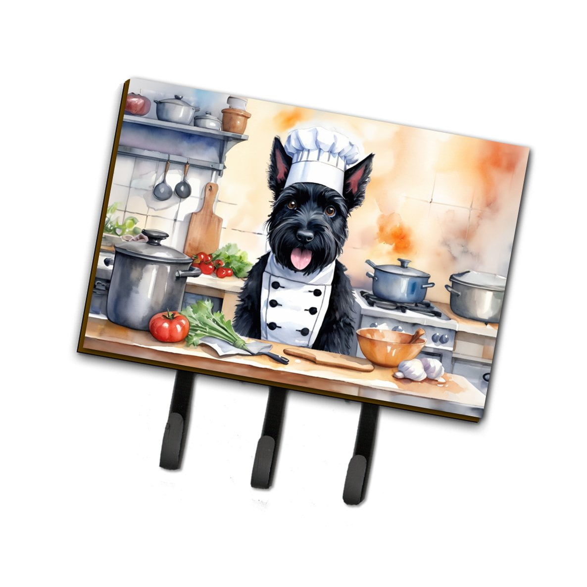 Scottish Terrier The Chef Leash or Key Holder 6 in x 9 in