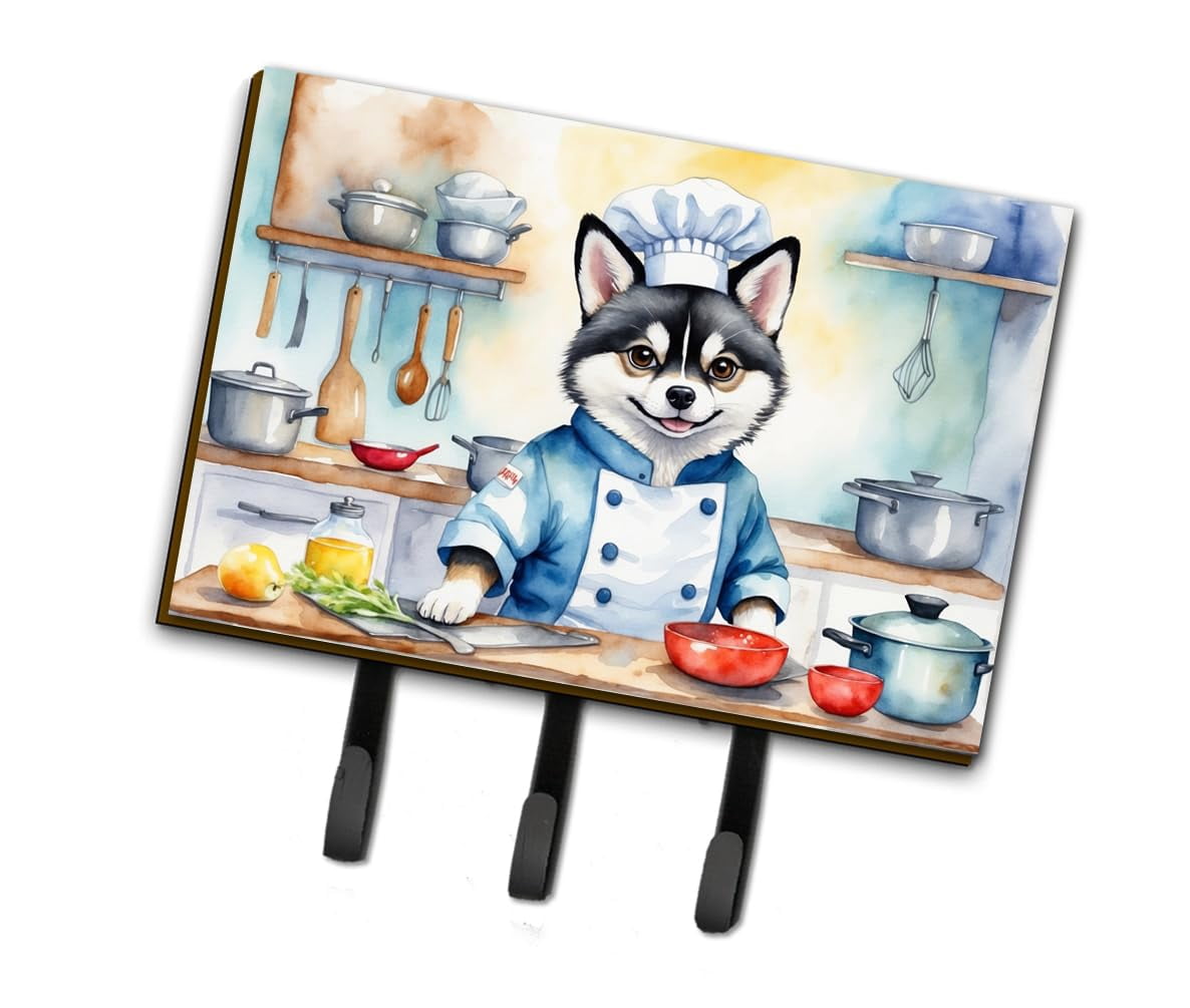 Alaskan Klee Kai The Chef Leash or Key Holder 6 in x 9 in