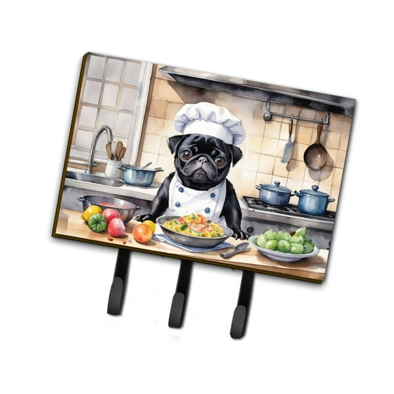 Pug The Chef Leash or Key Holder 6 in x 9 in
