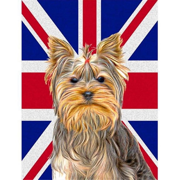 Yorkie & Yorkshire Terrier with English Union Jack British Flag Flag Garden Size
