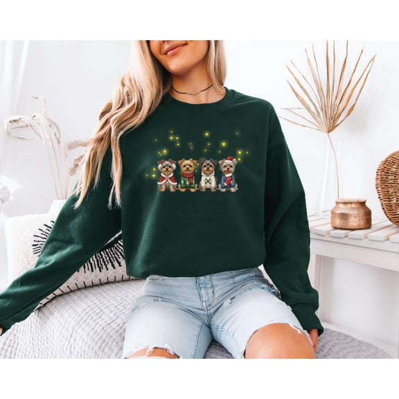 Yorkie season Sweatshirt, Yorkshire Terrier, Dog Mom season Shirt, Cute Yorkie Sweater, Festive Pup Crewneck, F7213 All Size S-5Xl