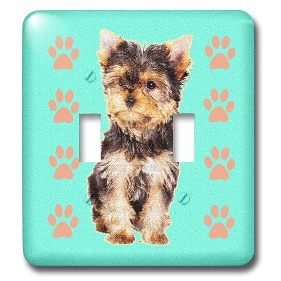 3dRose, Yorkie tea cup, double toggle switch