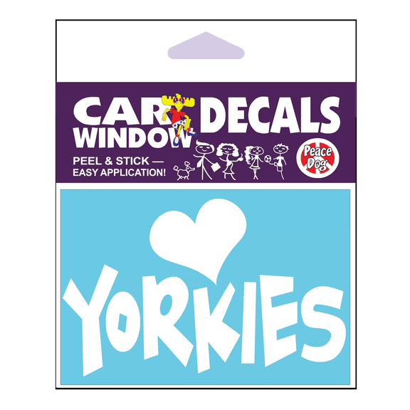 Imagine This Car Window Decal, Heart Yorkies