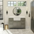 thumbnail image 1 of Yorkshire 48" Farmhouse Bathroom Vanity with Weathered Gray Cabinet and Engineered Marble Top, 1 of 7