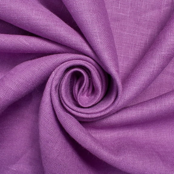 Yorkshire 6.7 oz Natural 100% Hypoallergenic Flax 58" Linen Fabric By The Yard - Breathable, Slubbed Texture, for Clothing, Decor, & More (Lilac, 1 Yard)