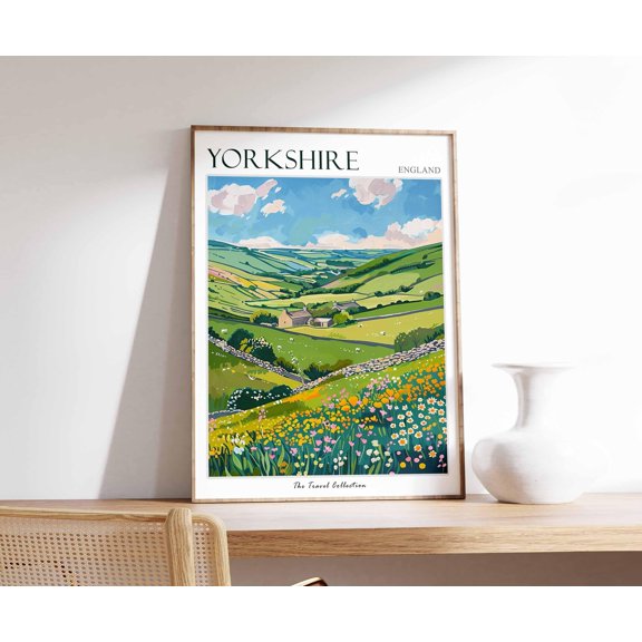 Yorkshire Dales Travel British Landscape Art Home Decor Office Wall Art Living Room Decor, Paper Poster Only