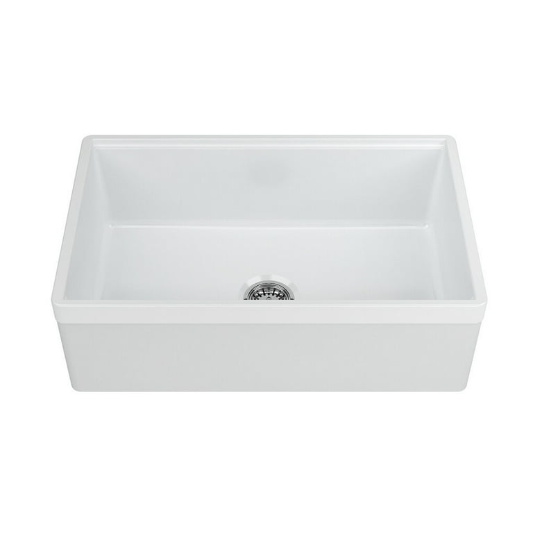 Yorkshire Farmhouse Fireclay 33 in. Single Bowl Kitchen Sink with Cutting-Board, Grid and Strainer in White Yorkshire Farmhouse Fireclay 33 in. Single Bowl Kitchen Sink with Cutting-Board, Grid and Strainer in White