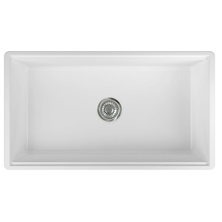 Yorkshire Farmhouse Fireclay 33 in. Single Bowl Kitchen Sink with Cutting-Board, Grid and Strainer in White Yorkshire Farmhouse Fireclay 33 in. Single Bowl Kitchen Sink with Cutting-Board, Grid and Strainer in White